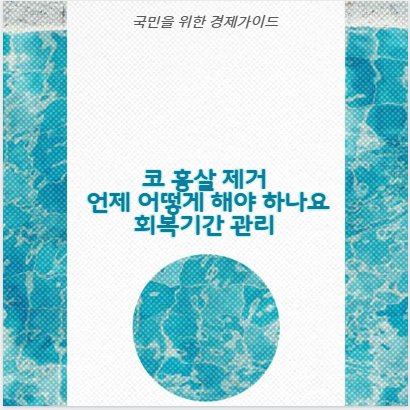 코 흉살 제거 언제 어떻게 해야 하나요 회복기간 관리