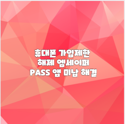 휴대폰 가입제한 해제 엠세이퍼 PASS 앱 미납 해결
