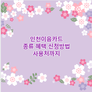 인천이음카드 종류 혜택 신청방법 사용처까지