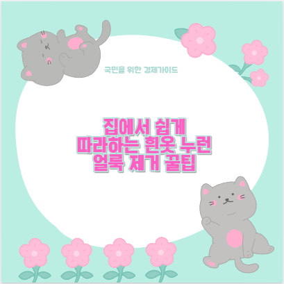 집에서 쉽게 따라하는 흰옷 누런 얼룩 제거 꿀팁