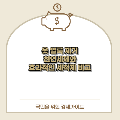 옷 얼룩 제거 천연세제와 효과적인 세척제 비교