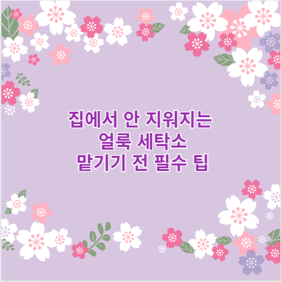 집에서 안 지워지는 얼룩 세탁소 맡기기 전 필수 팁