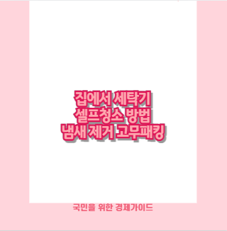 집에서 세탁기 셀프청소 방법 냄새 제거 고무패킹