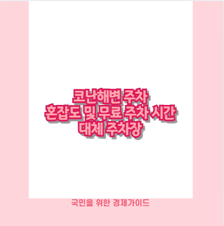 코난해변 주차 혼잡도 및 무료 주차 시간 대체 주차장