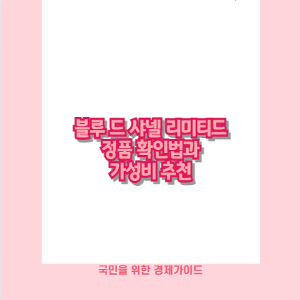 블루 드 샤넬 리미티드 정품 확인법과 가성비 추천