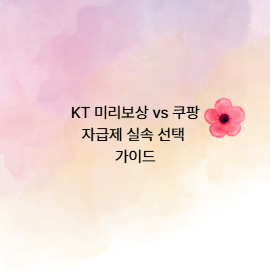 KT 미리보상 vs 쿠팡 자급제 실속 선택 가이드