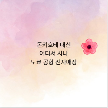 돈키호테 대신 어디서 사나 도쿄 공항 전자매장