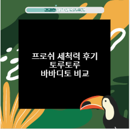 프로쉬 세척력 후기 토루토루 바바디토 비교