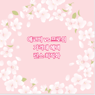 에코버 vs 프로쉬 가격대 혜택 린스 최적화