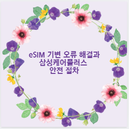 eSIM 기변 오류 해결과 삼성케어플러스 안전 절차