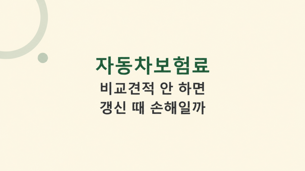 자동차보험료 비교견적 비용 점검 화면