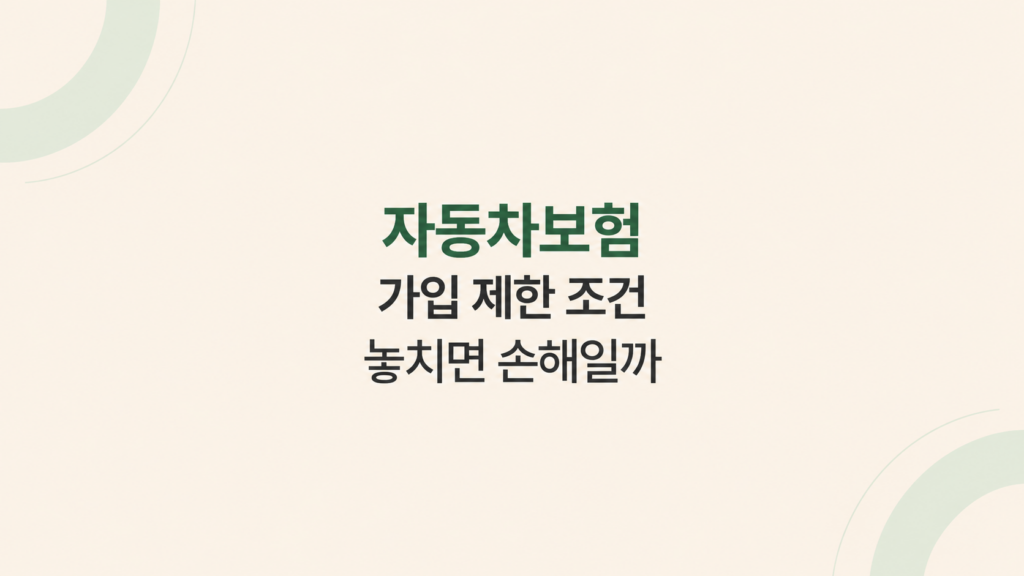 자동차보험 가입 제한 조건 장면