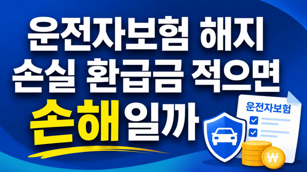 운전자보험 해지 손실 판단 장면
