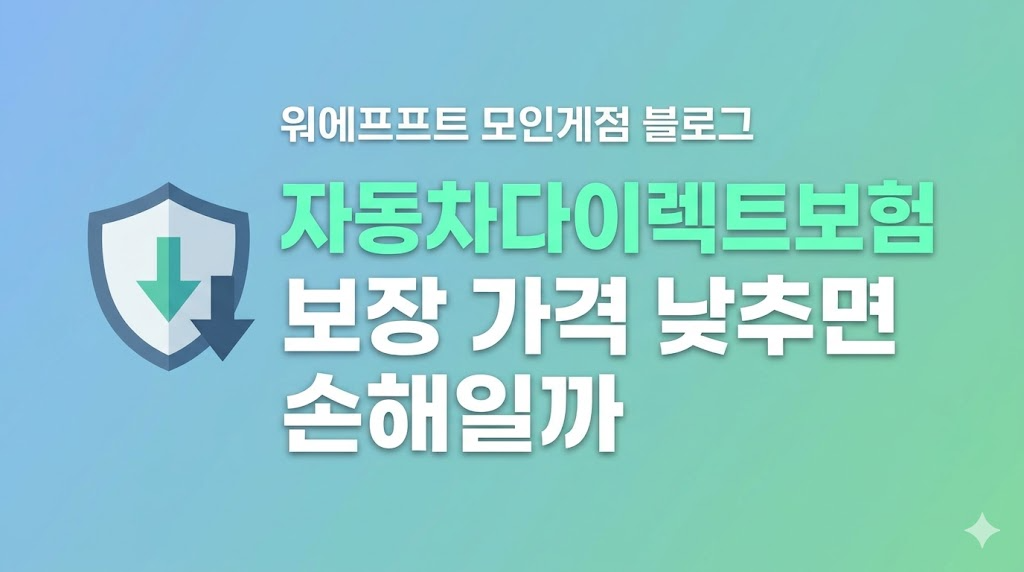 자동차다이렉트보험 보장 가격 부담 구조
