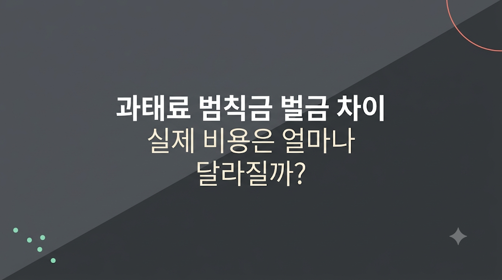 과태료 범칙금 벌금 차이와 실제 비용 부담 비교