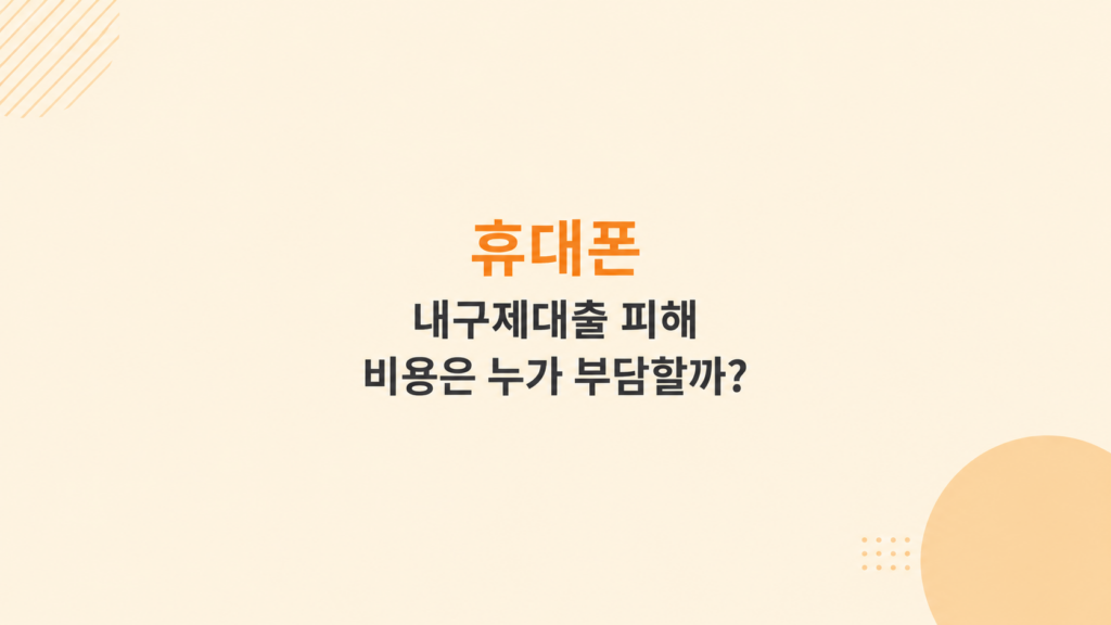 내구제대출 피해 비용 부담과 신고 대응 방법 설명 이미지