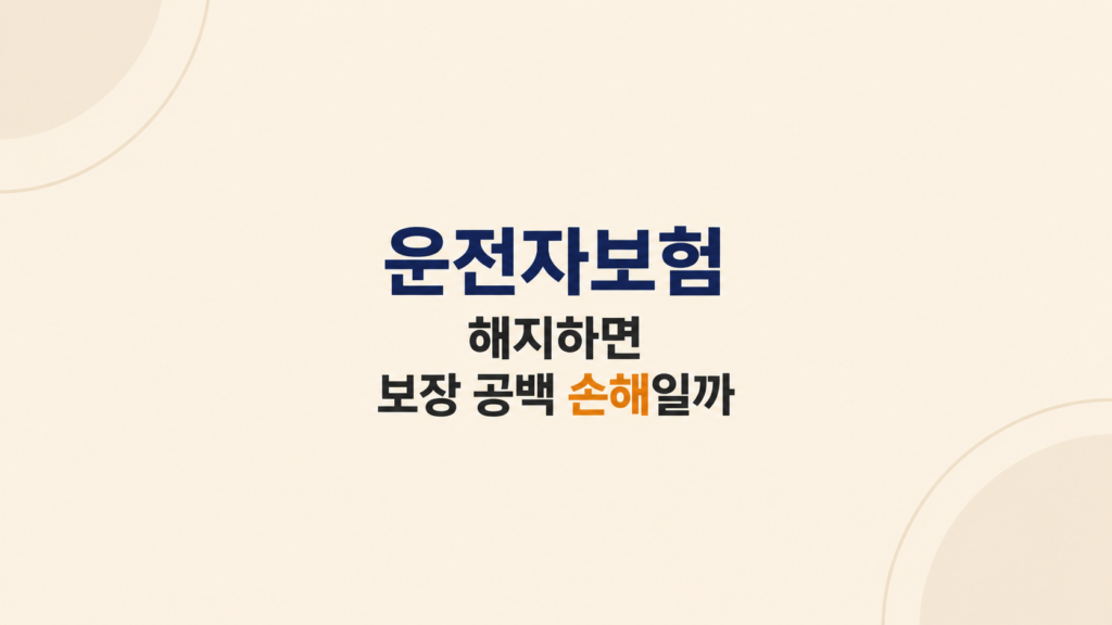 운전운전자보험 해지하면 손실 판단 장면