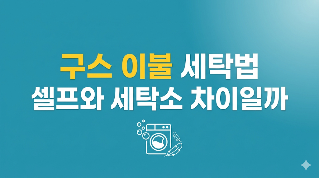 구스 이불 세탁법 건조기 관리 장면
