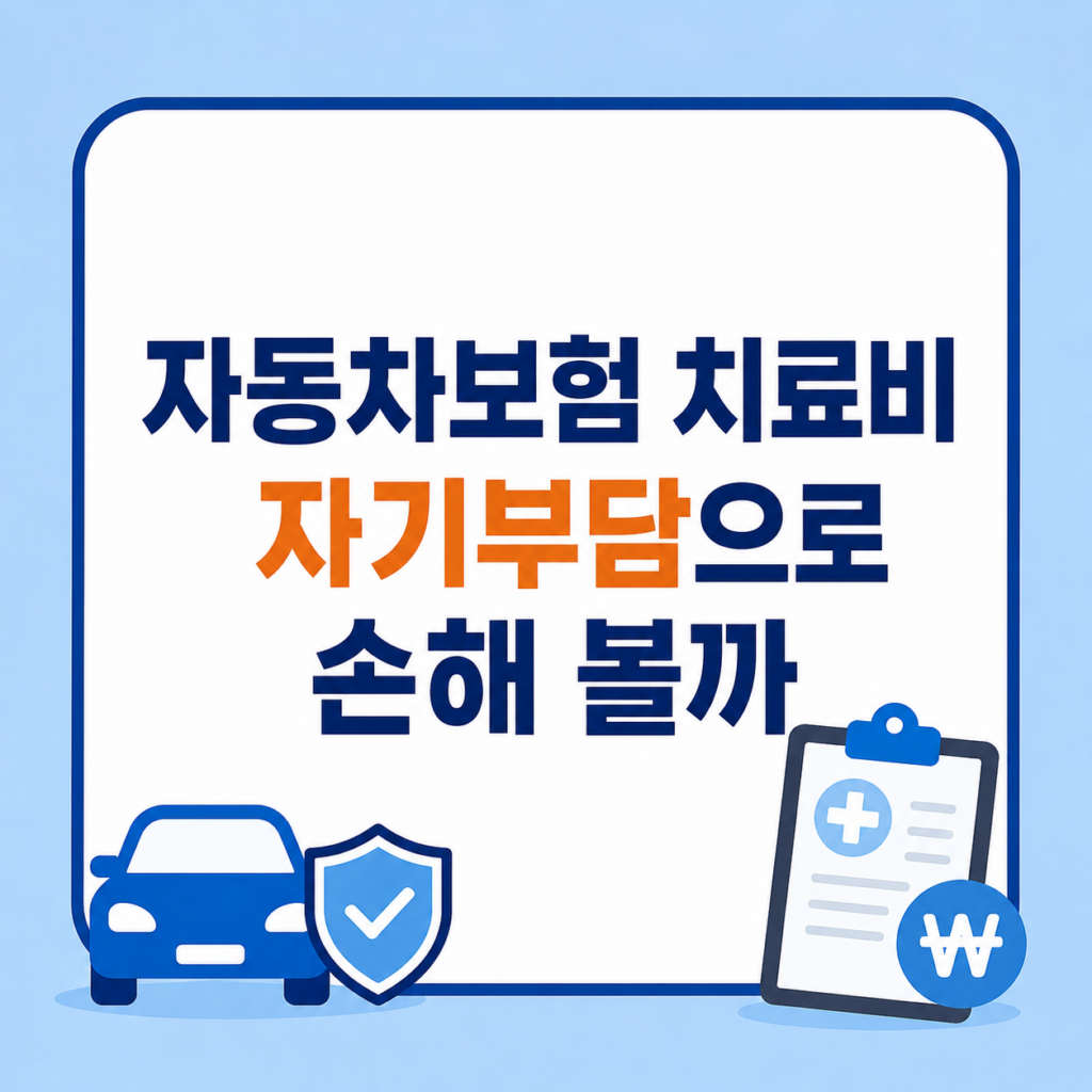 자동차보험 치료비 보장 조건 비교 화면