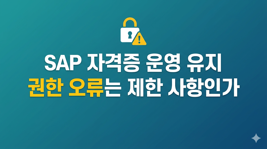 SAP 자격증 운영 유지 화면 설정 상태
