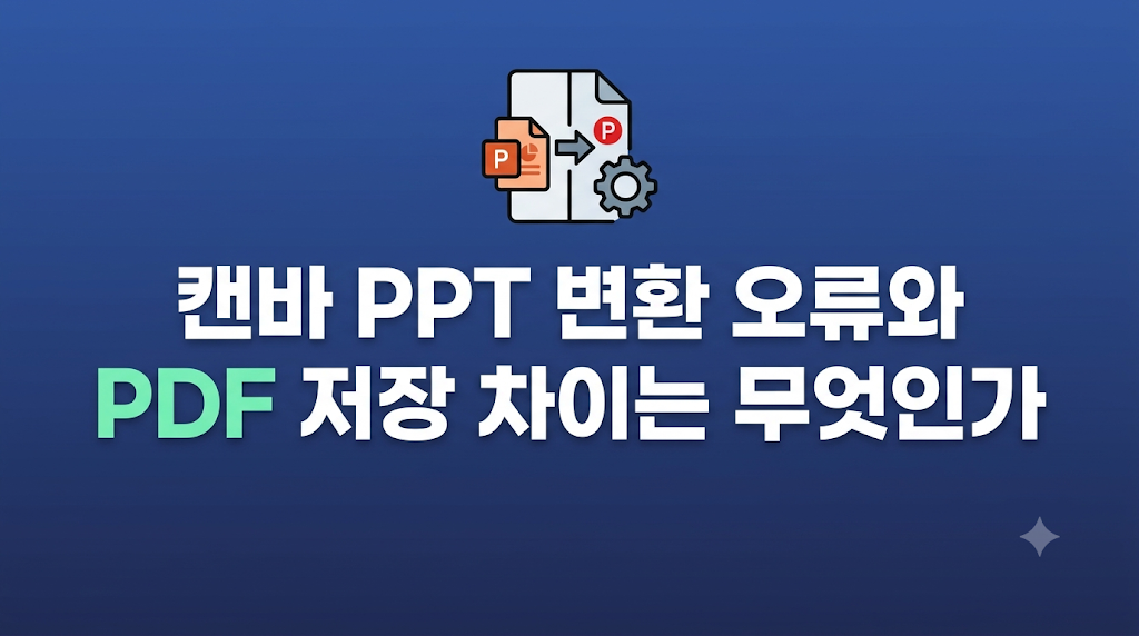 캔바 PPT 변환 오류 화면을 점검하는 장면

