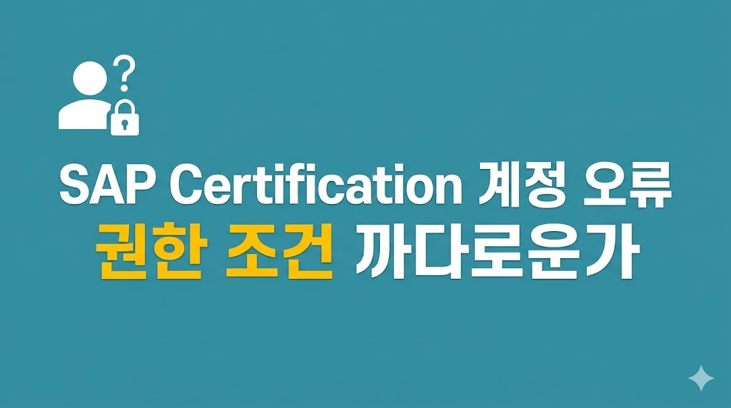 SAP Certification 계정 오류 화면을 점검하는 장면
