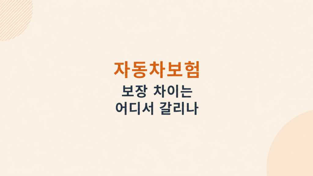자동차보험 보장 차이를 설명한 이미지
