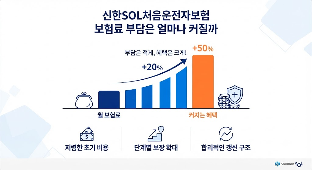 신한SOL처음운전자보험 비용 부담 설명