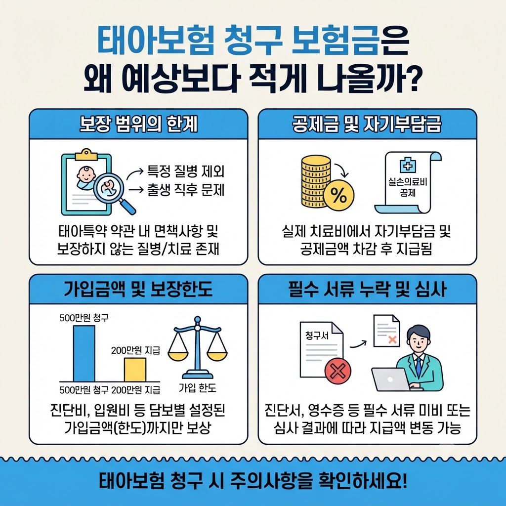 태아보험 청구 지급액 판단 설명