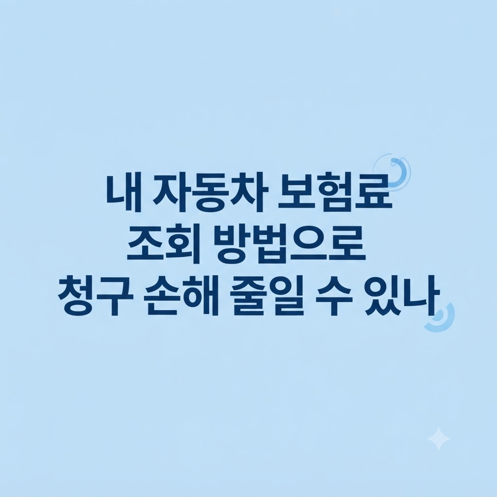 내 자동차 보험료 조회 방법과 청구 손해 설명