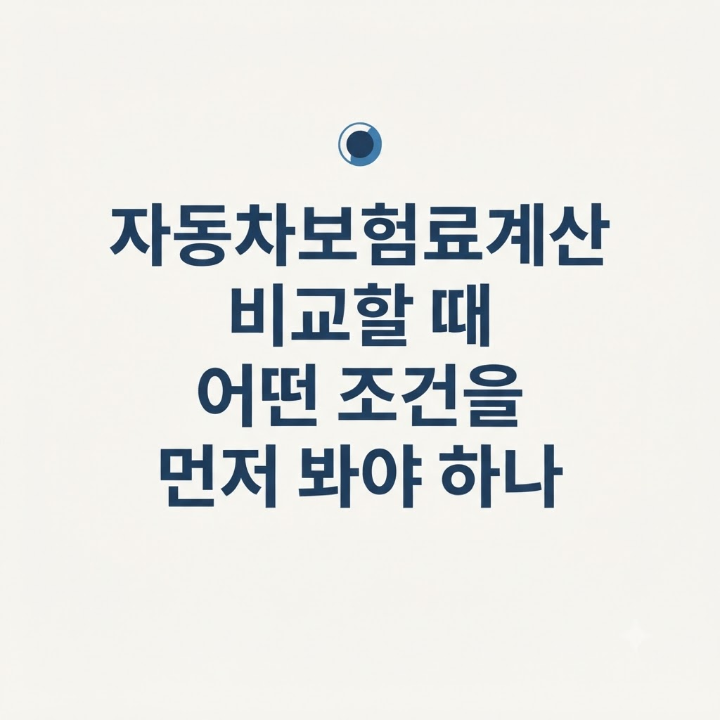 자동차보험료계산 조건별 판단 화면