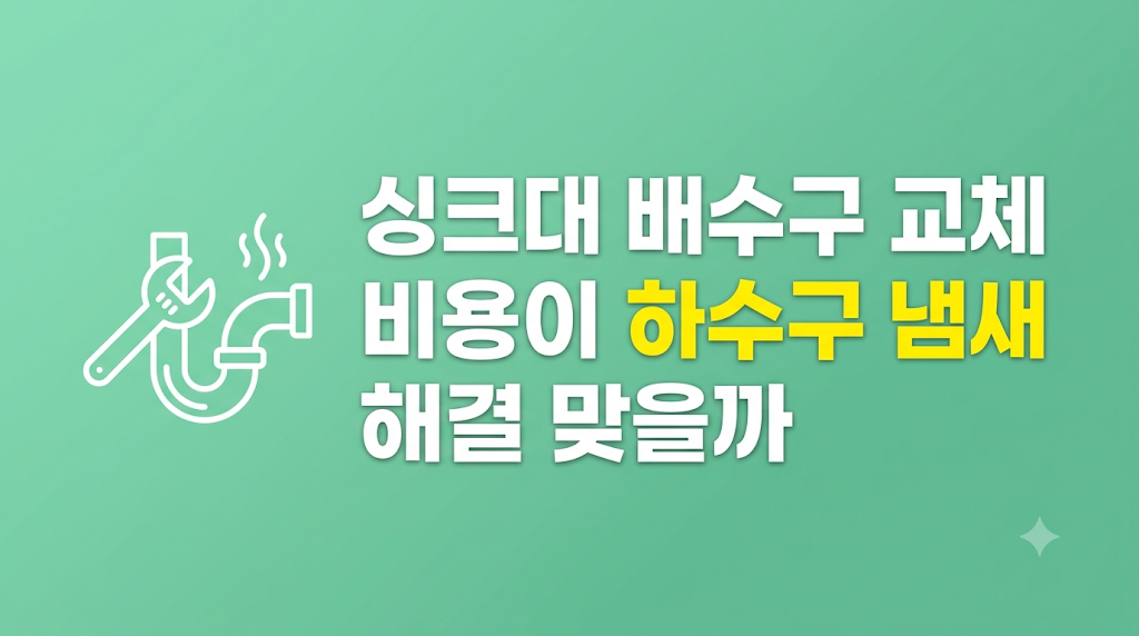 싱크대 배수구 교체 비용 구조 화면
