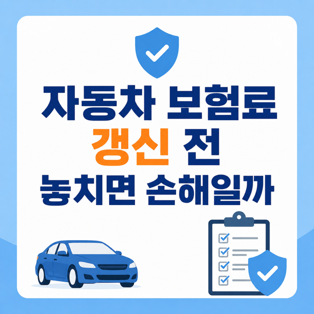 자동차 보험료 갱신 조건을 비교하는 점검 화면