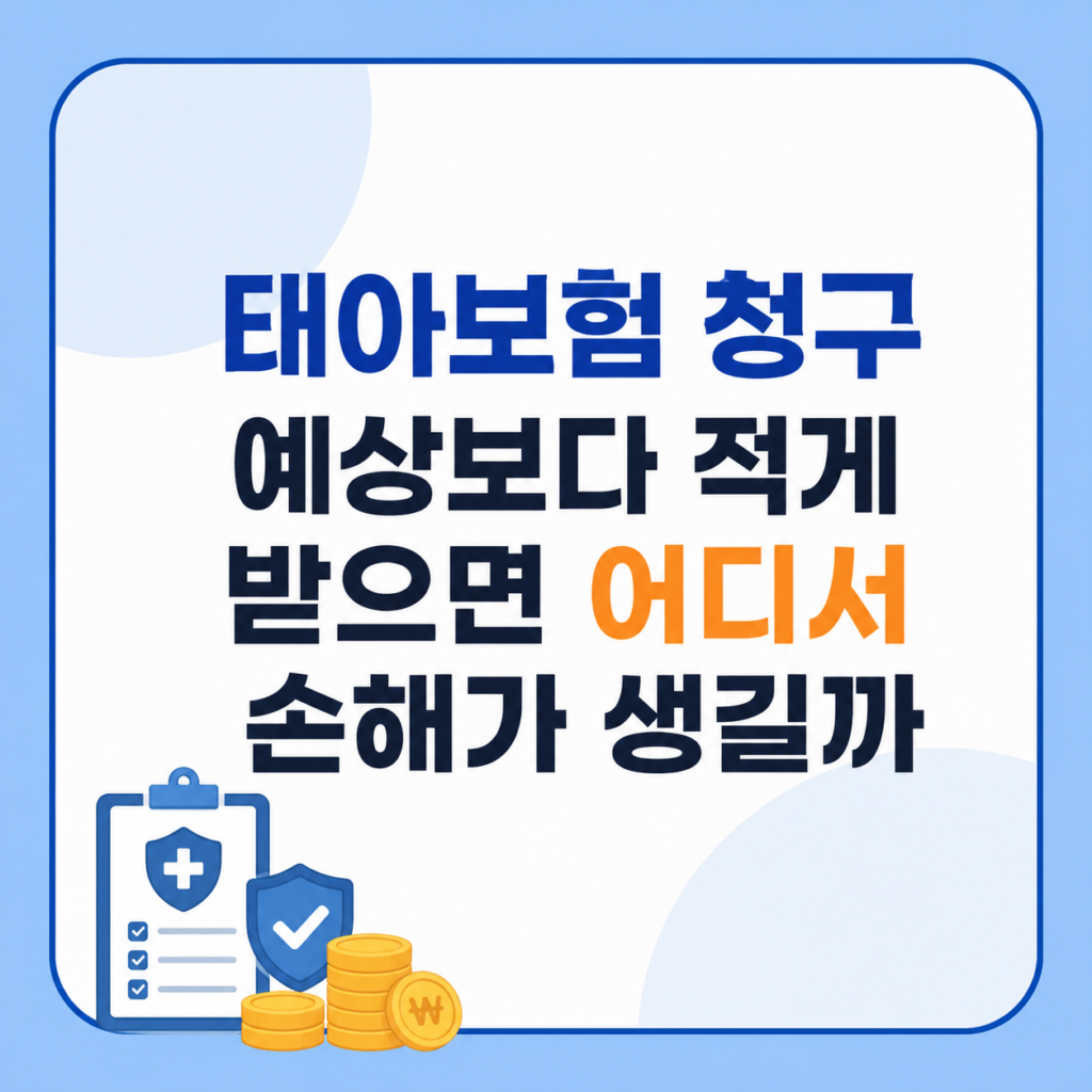 태아보험 청구 전 지급액과 거절 조건을 확인하는 모습